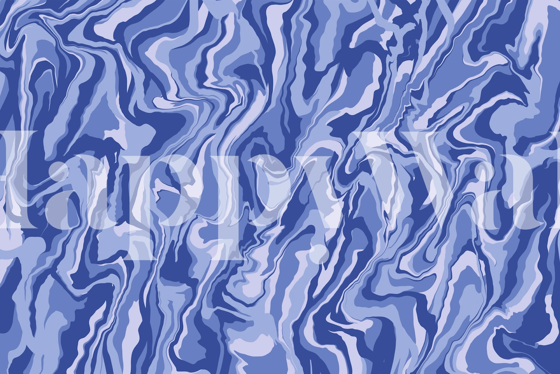 Fluid wavy patterns in shades of blue wallpaper