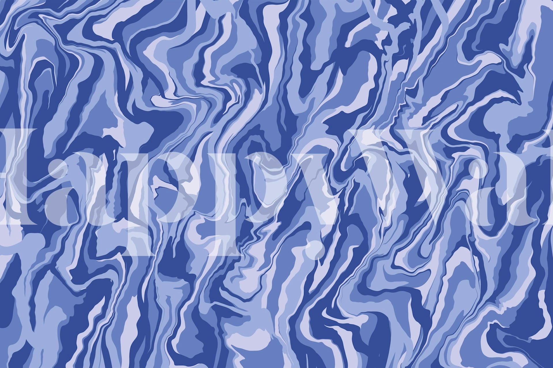 Fluid Art-Tapete in einem stilvollen Innenraum.