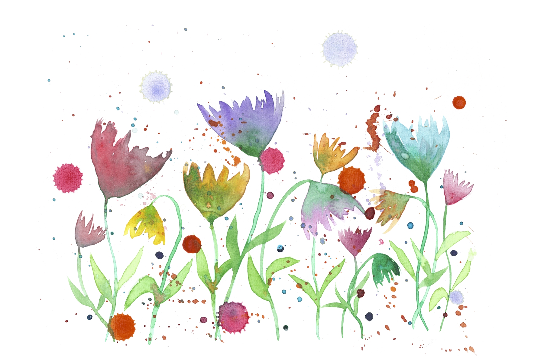 Watercolor Garden 4 Wallpaper | Happywall