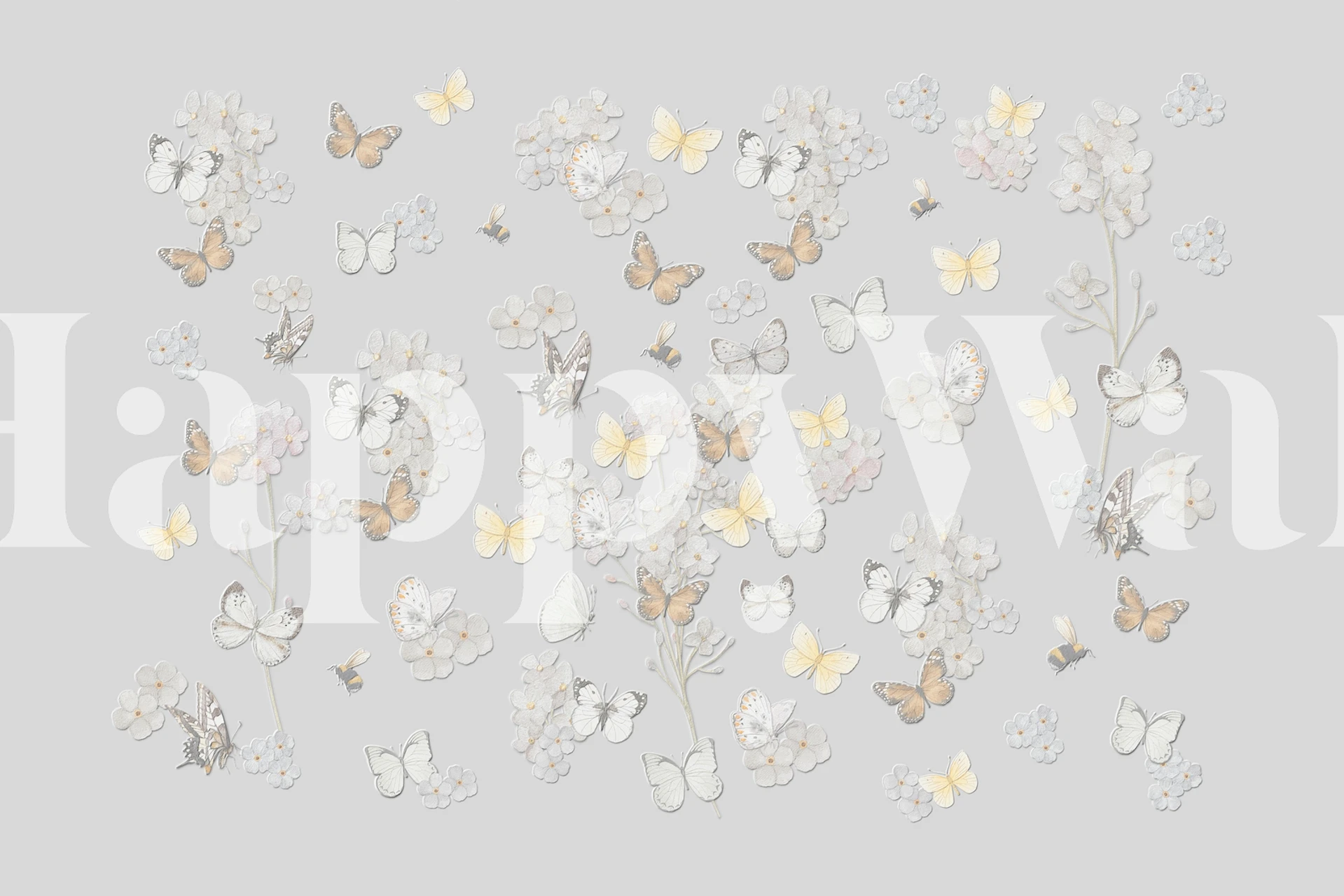 Butterfly Garden wallpaper i en rumsinställning