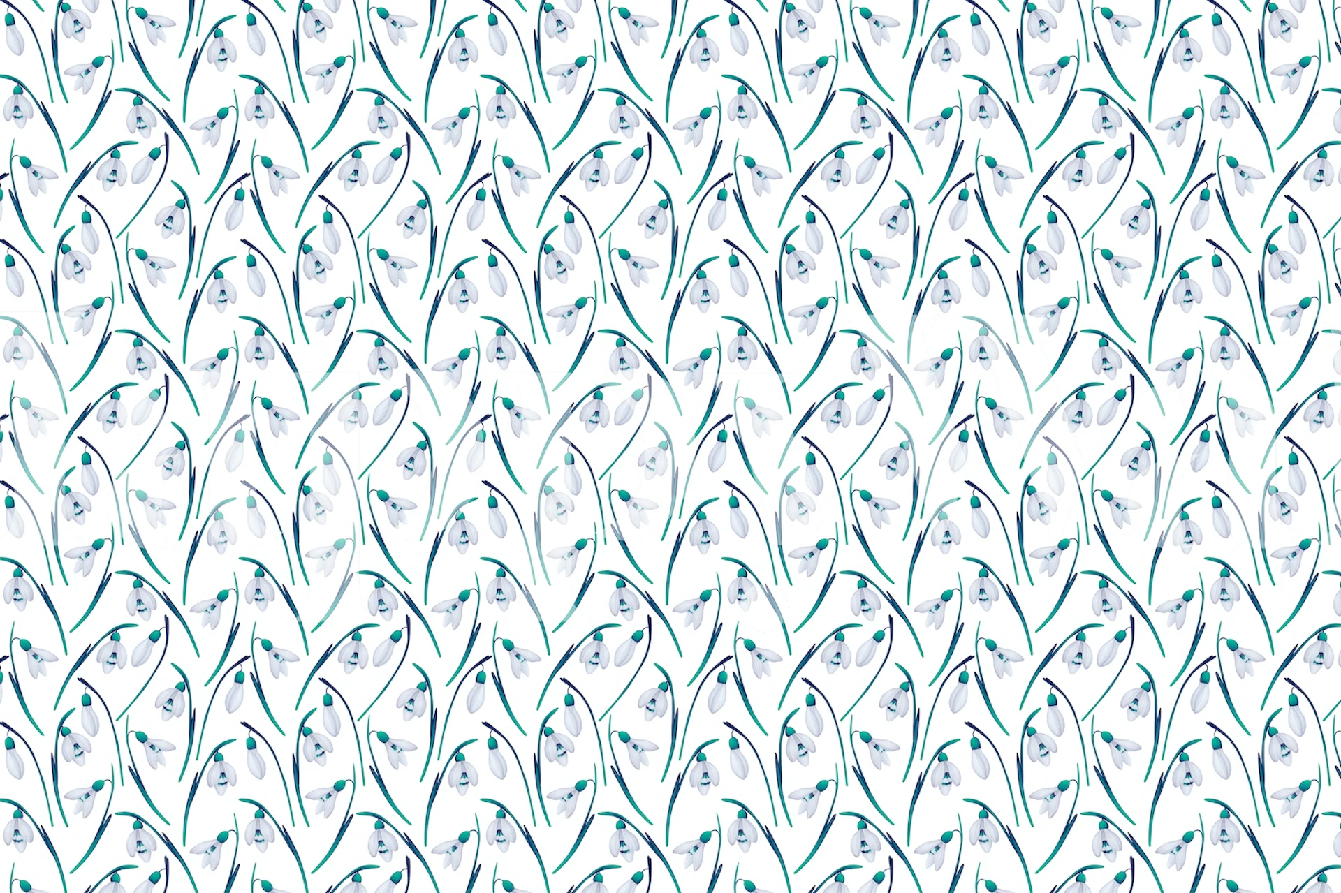 Snowdrop wallpaper in a room setting