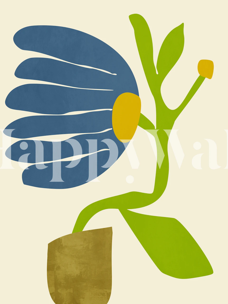 Abstraktes blaues und grünes Blumendesign