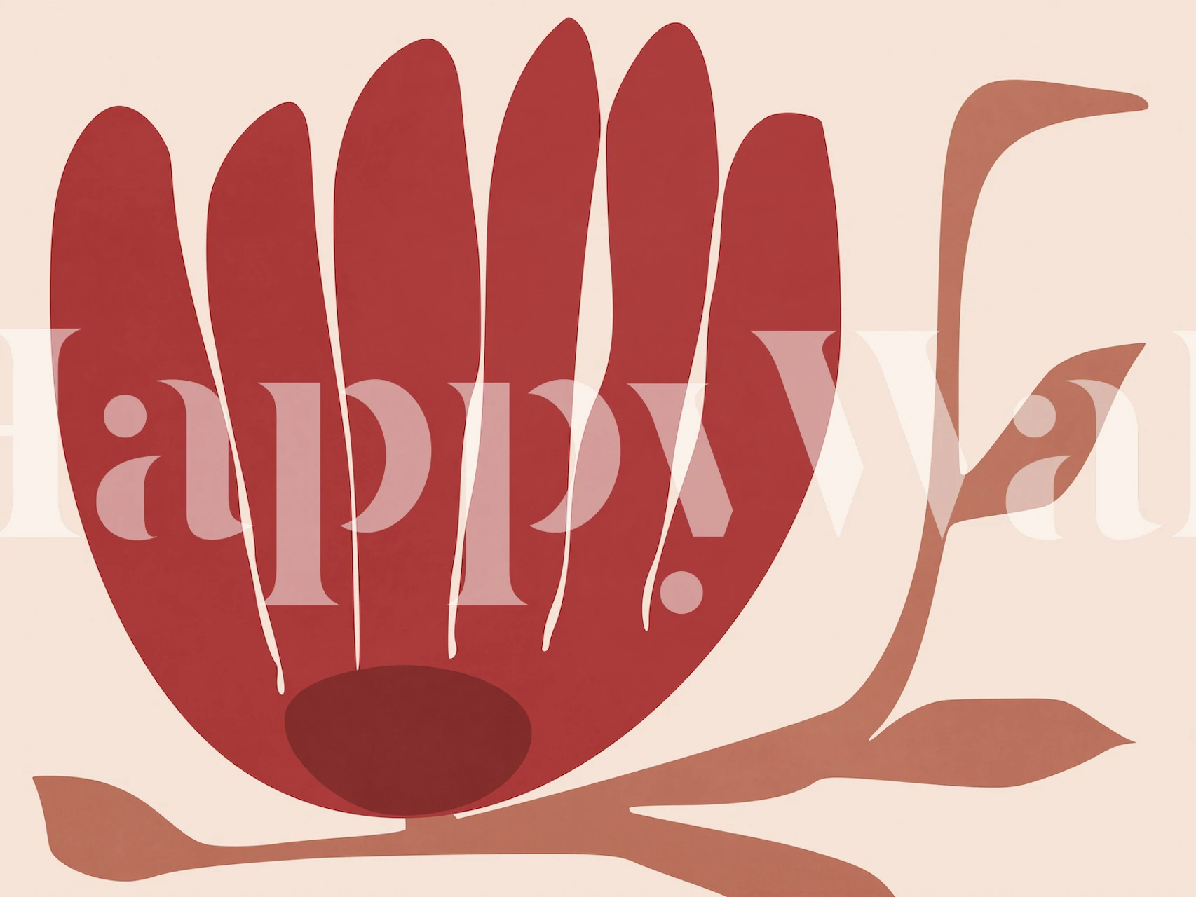 Flower of Mars - Red wallpaper in a room