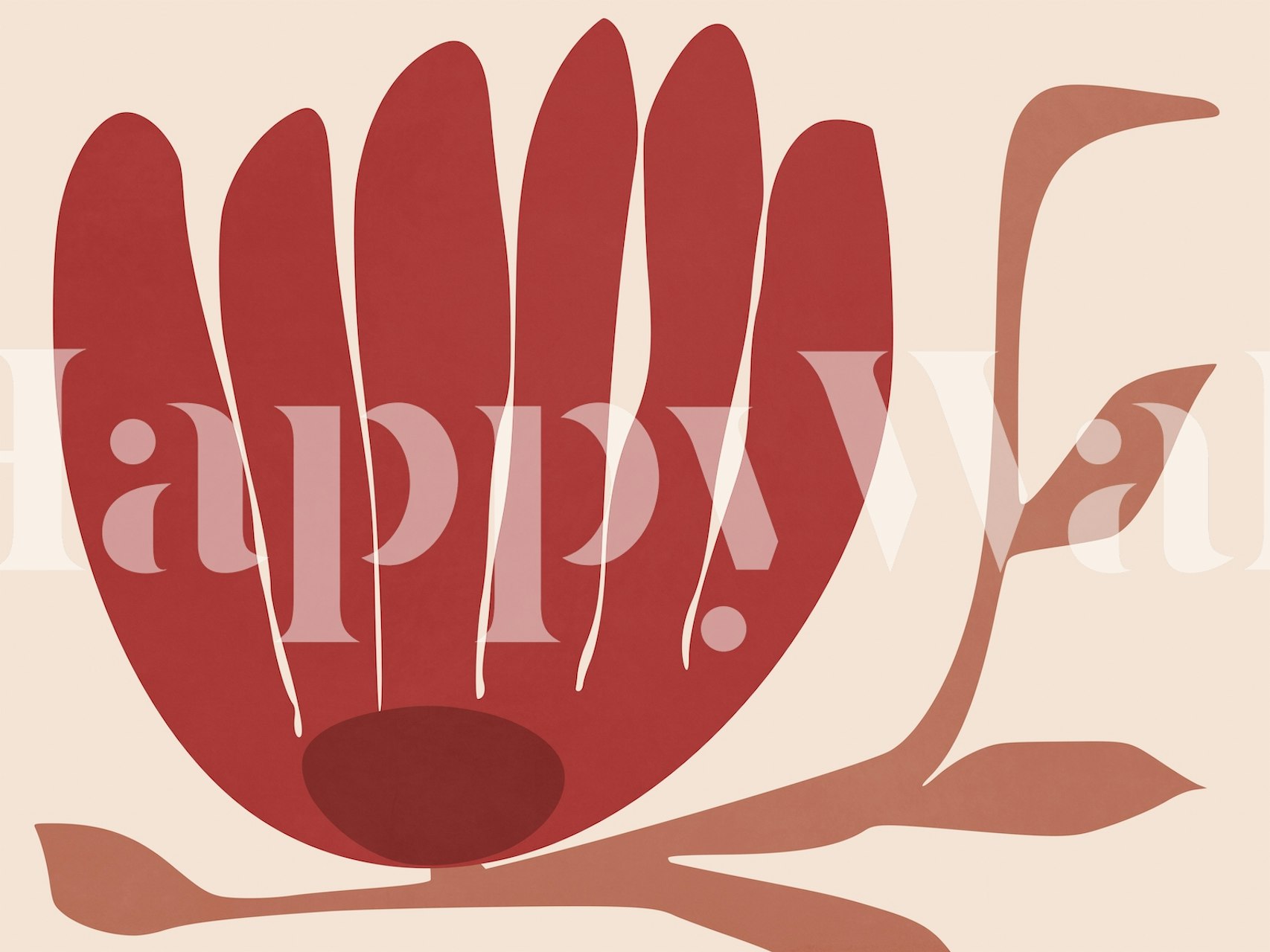 Flower of Mars - Red wallpaper in a room