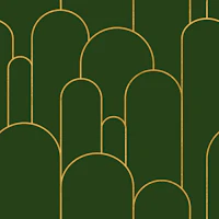 Emerald Gold Art Deco Arches wallpaper