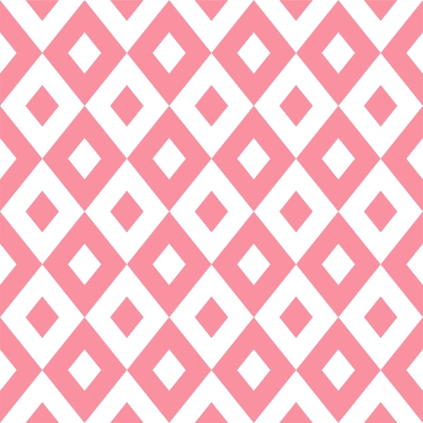Rhombus Flamingo Pink White