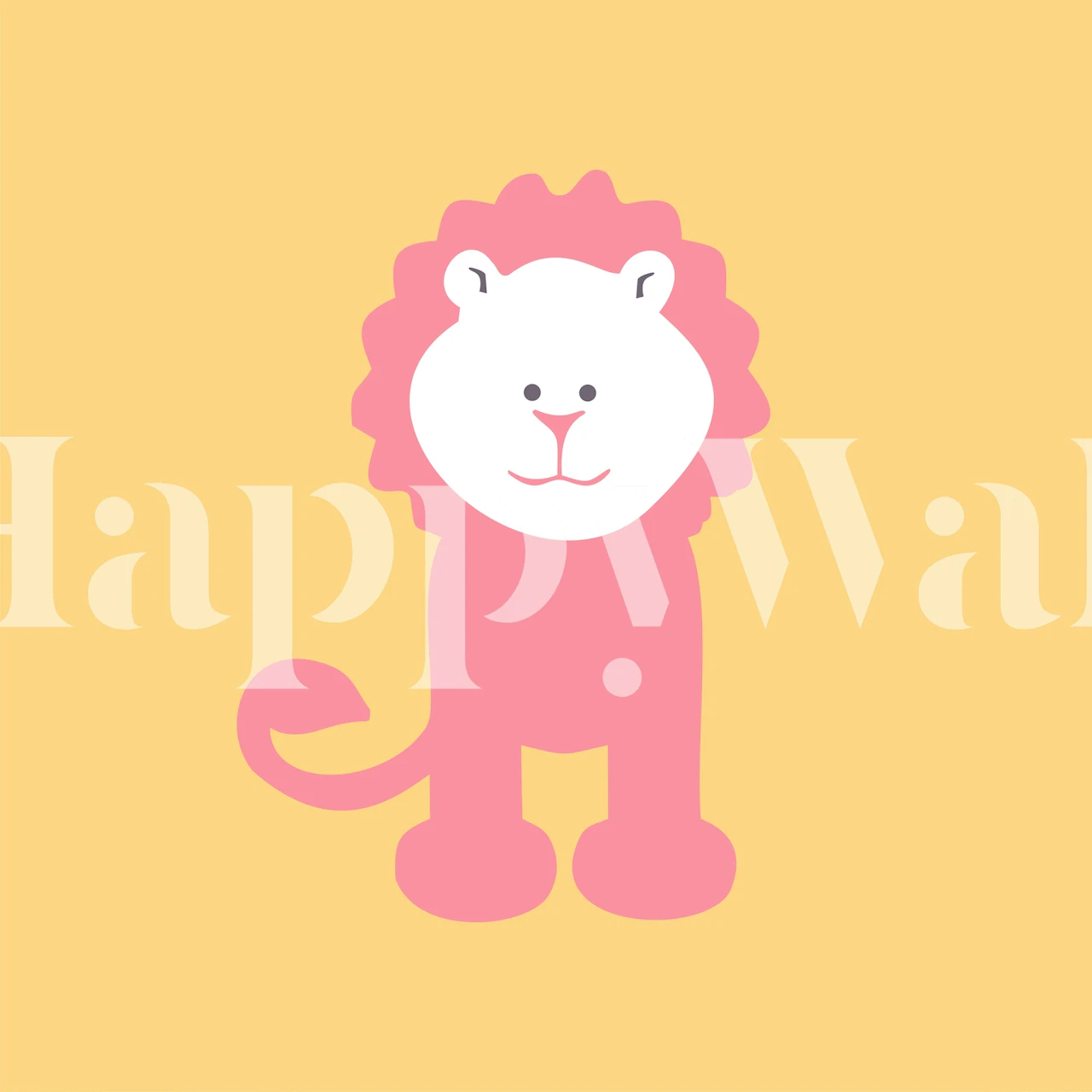 Saffron Wall Rose Pink Lion behangontwerp in een kamer