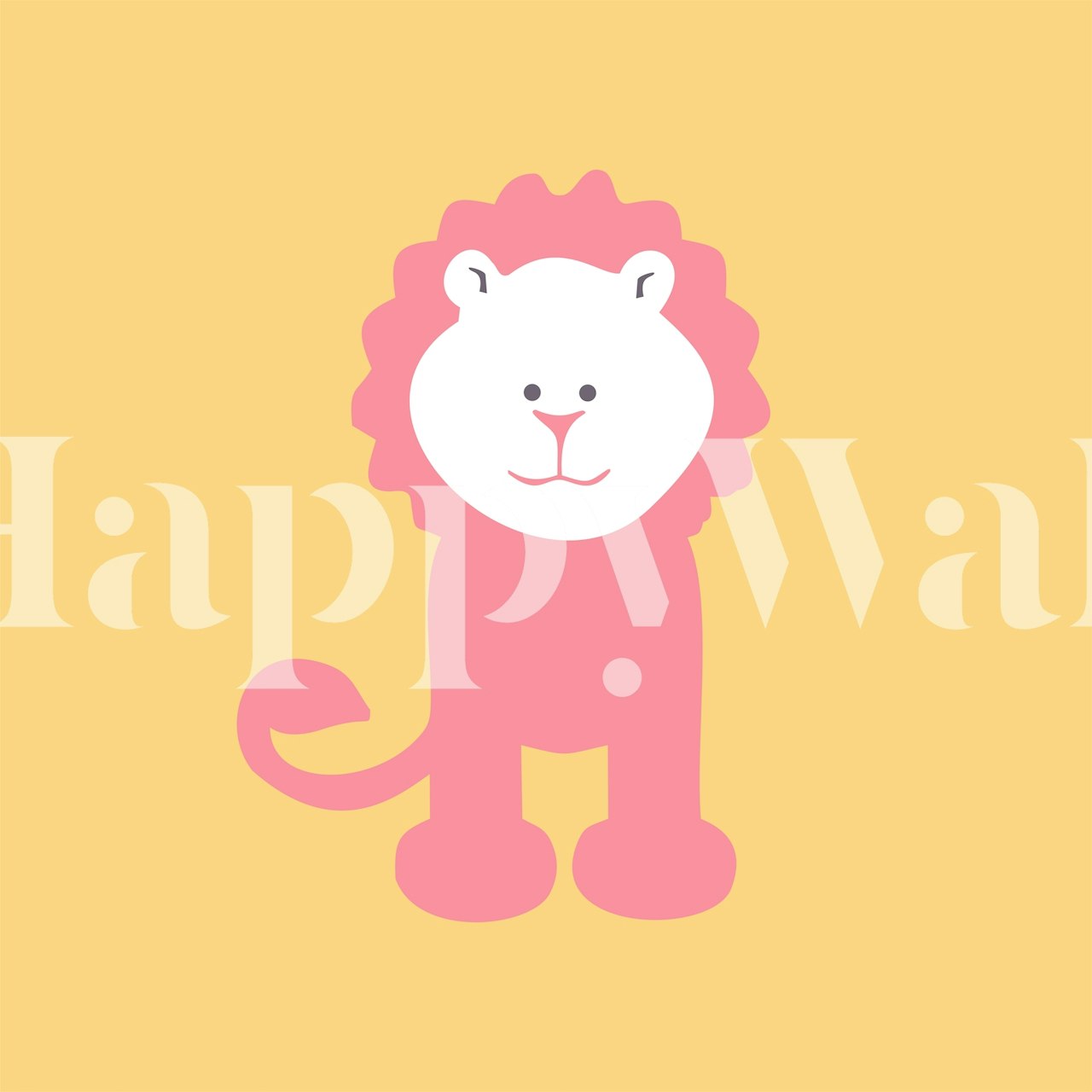 Design de papel de parede Saffron Wall Rose Pink Lion em um quarto