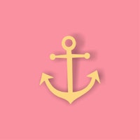 Rose Pink Anchor Modern Art ταπετσαρία