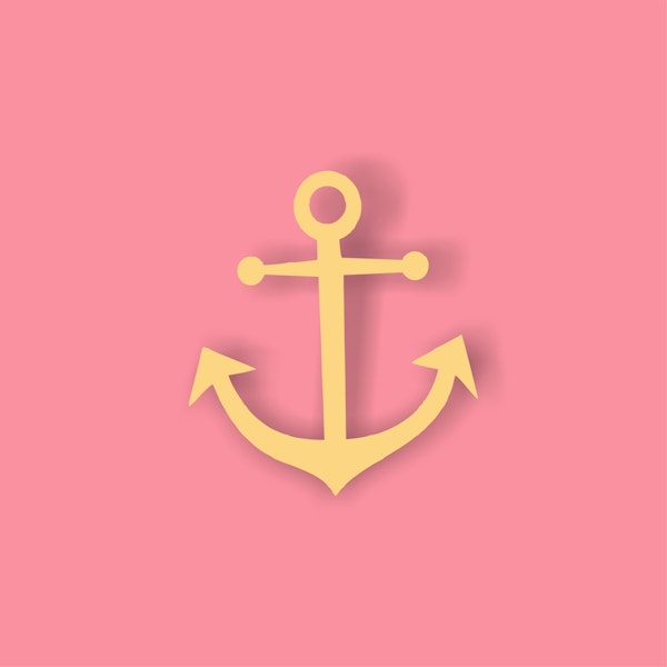 Rose Pink Anchor Modern Art