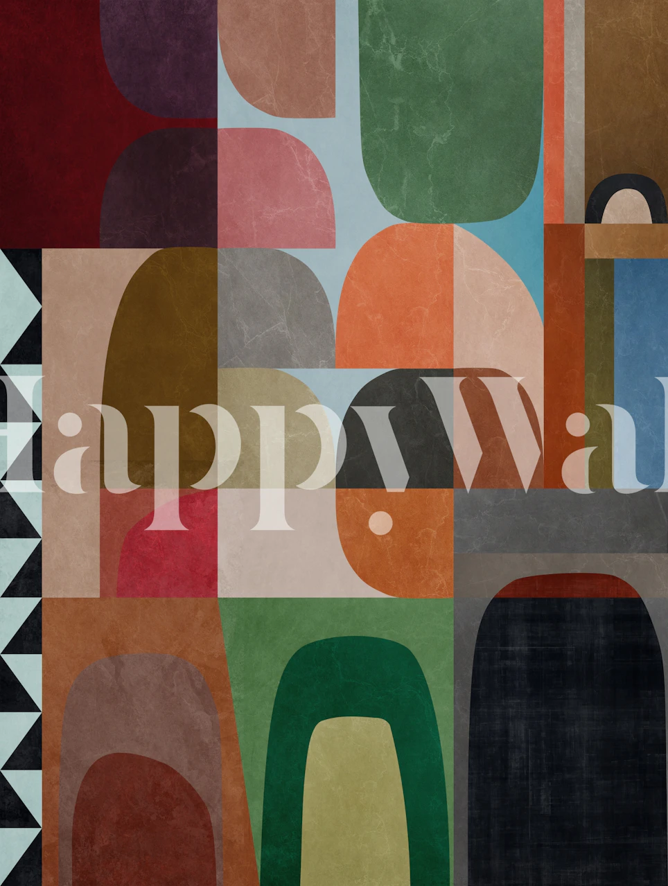 Colorful abstract geometric shapes in earthy tones wallpaper
