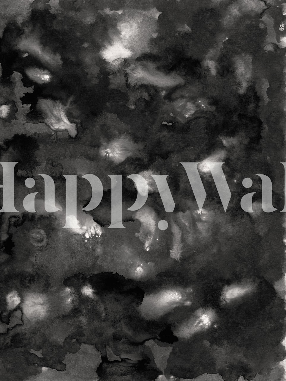 Abstrakte, vom Ozean inspirierte Fototapete in Graustufen mit einem Hauch von silbernen Akzenten