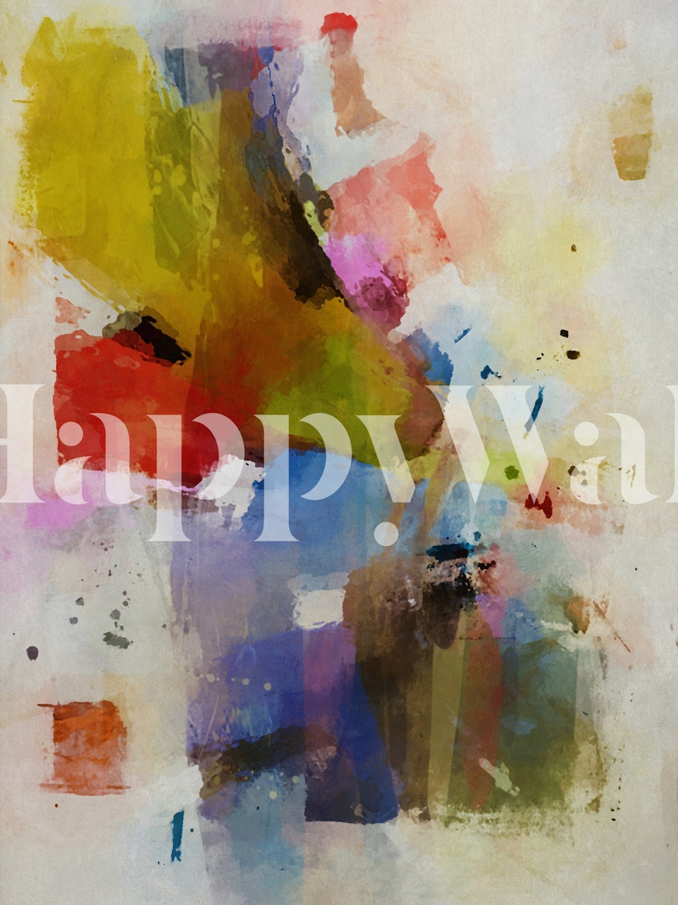 Colorful abstract wallpaper in a room