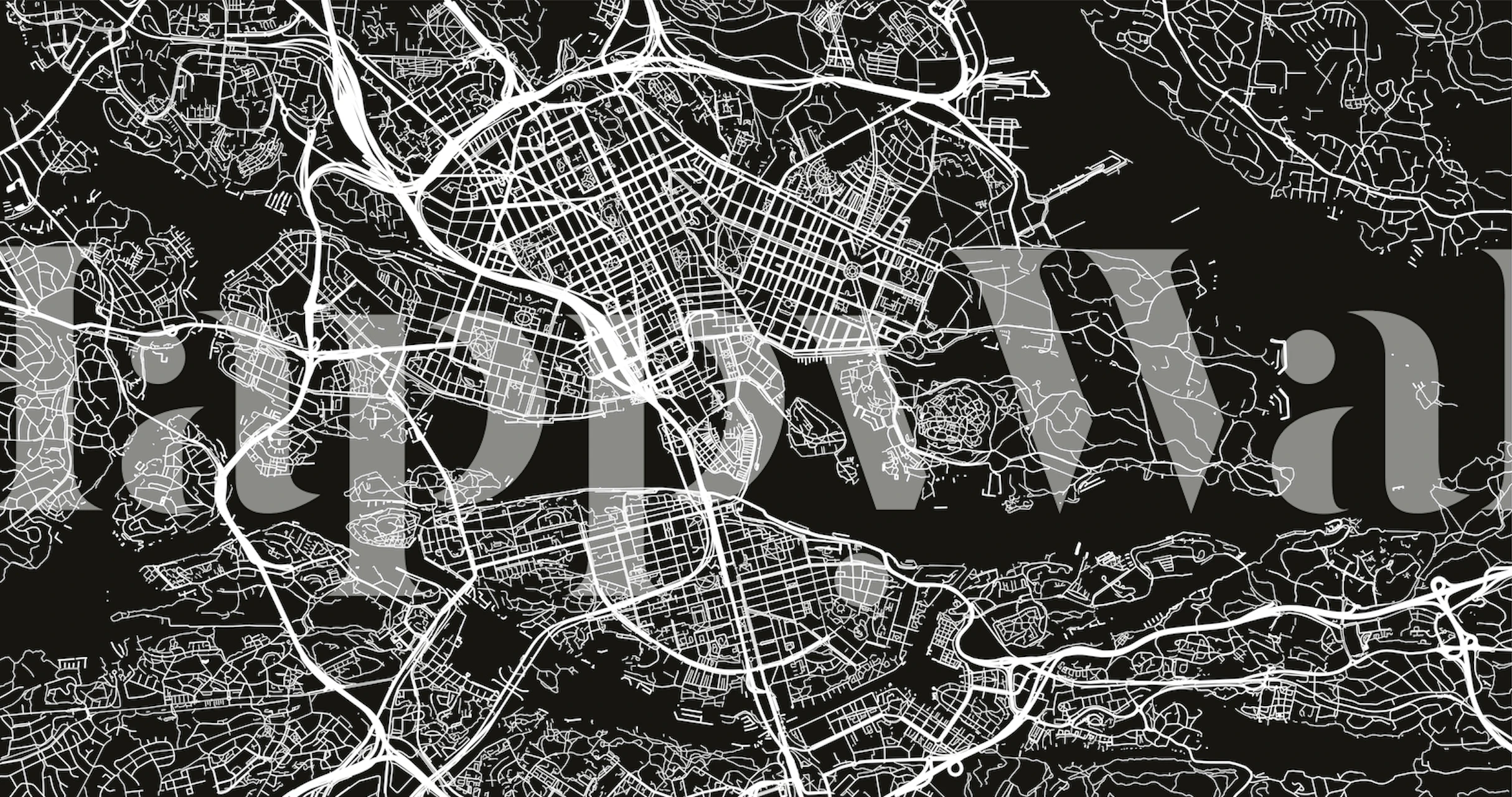 Stockholm map design wallpaper in a room