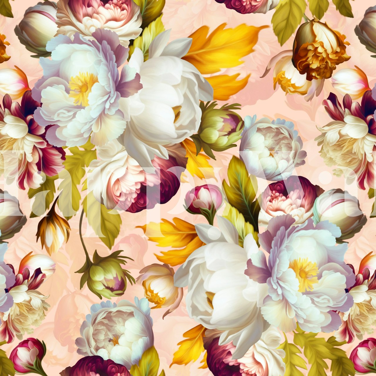 Springflowers Opulent Baroque Garden wallpaper design