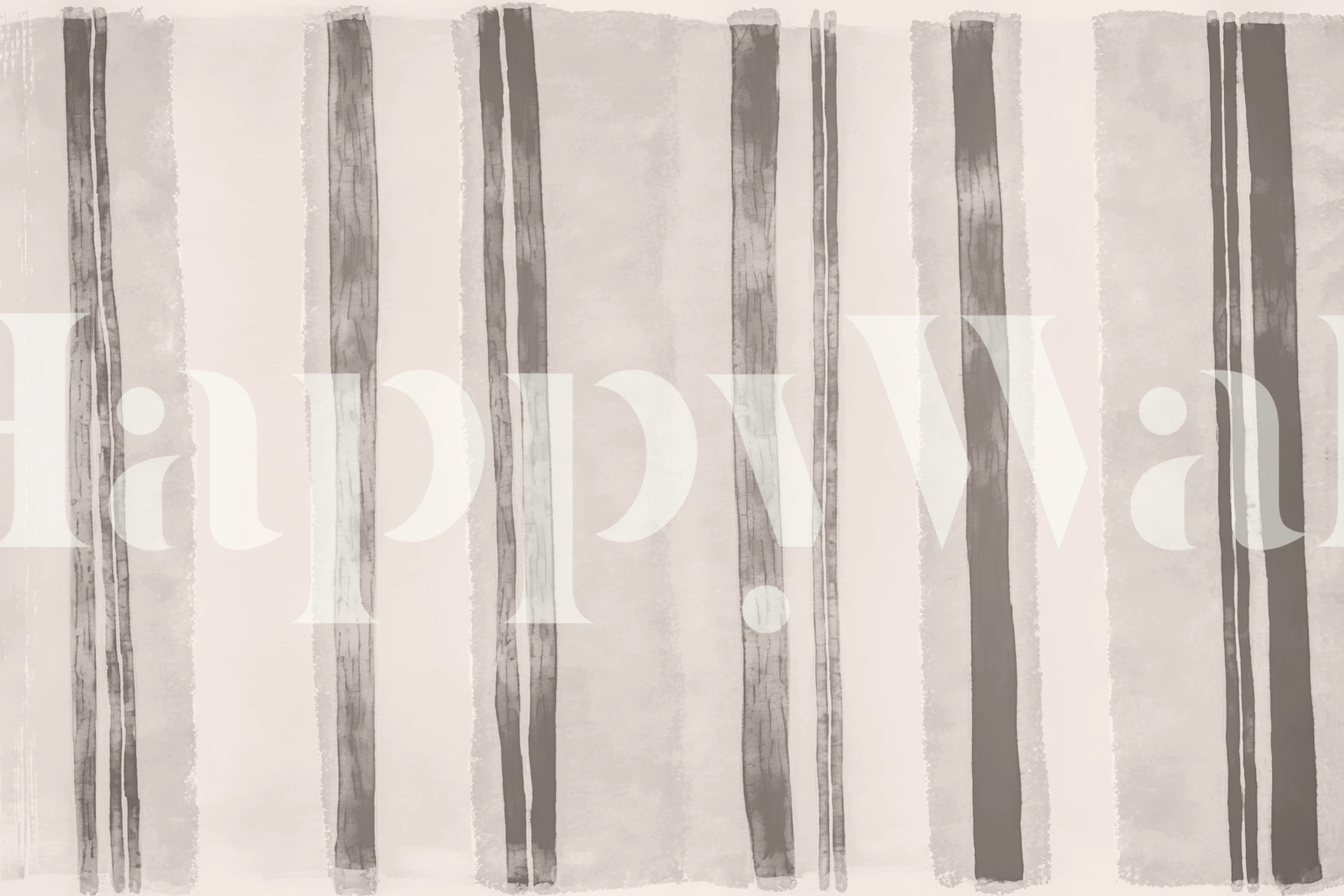 Neutral vægmaleri i akvarelstriber i grå og beige nuancer