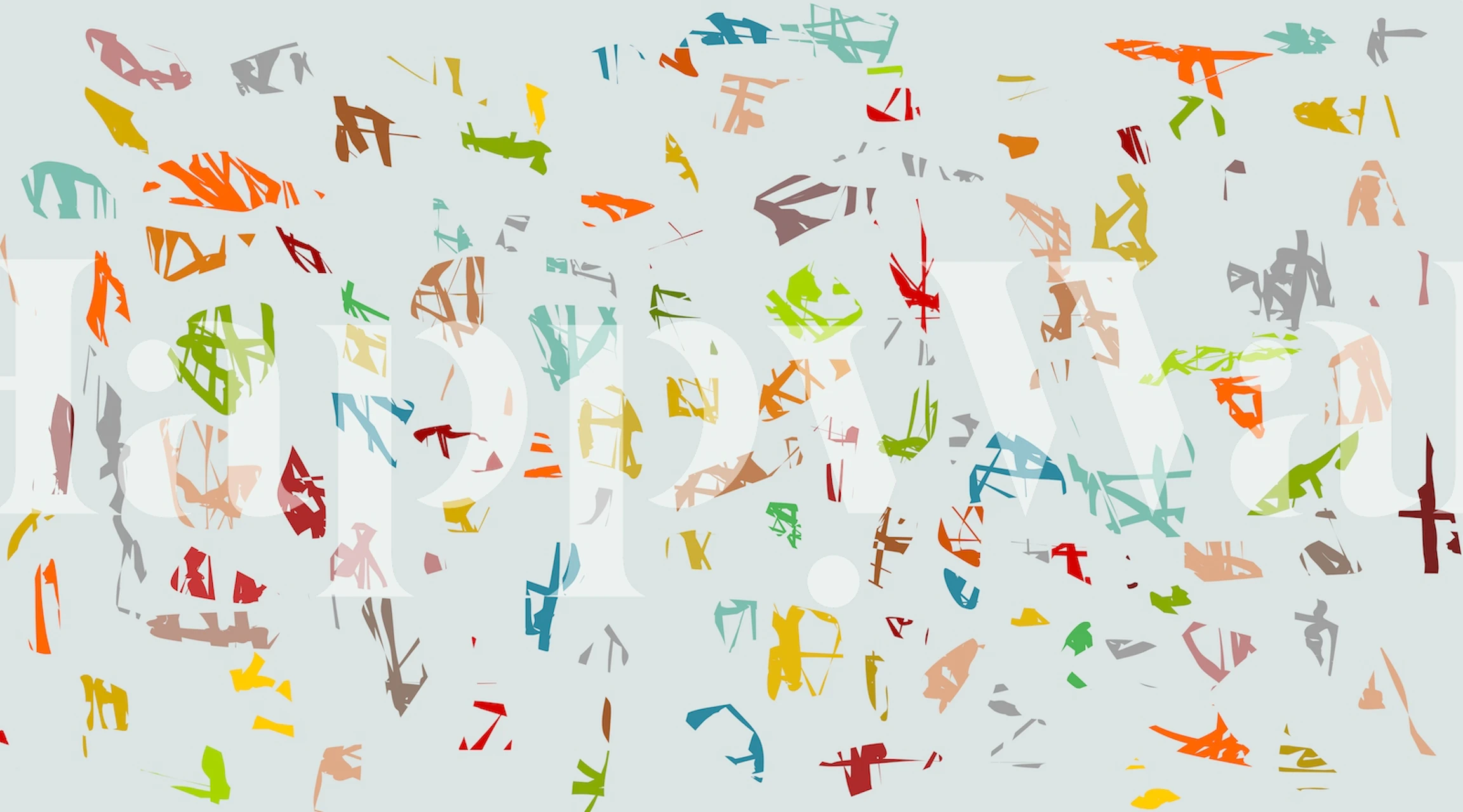 Colorful Doodles 2 wallpaper display in a room