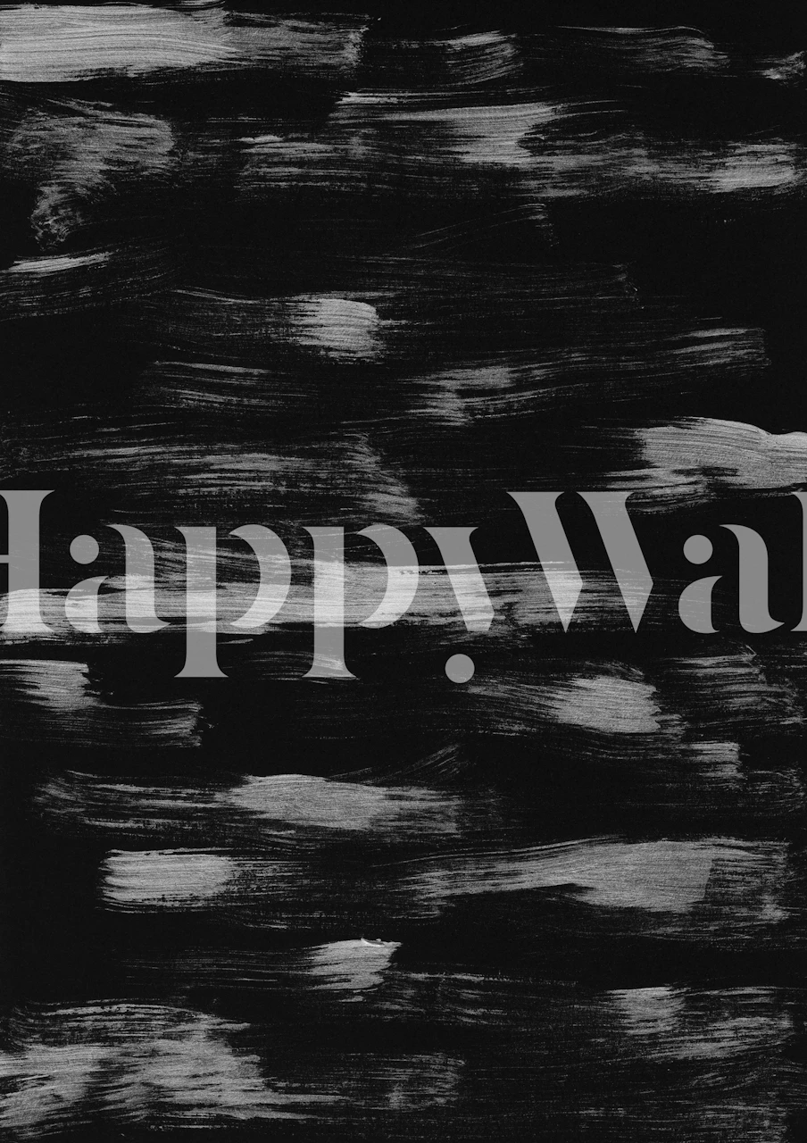 Jednobarevná abstraktní nástěnná malba tahem štětcem