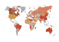 World Map Boho Colours carta da parati