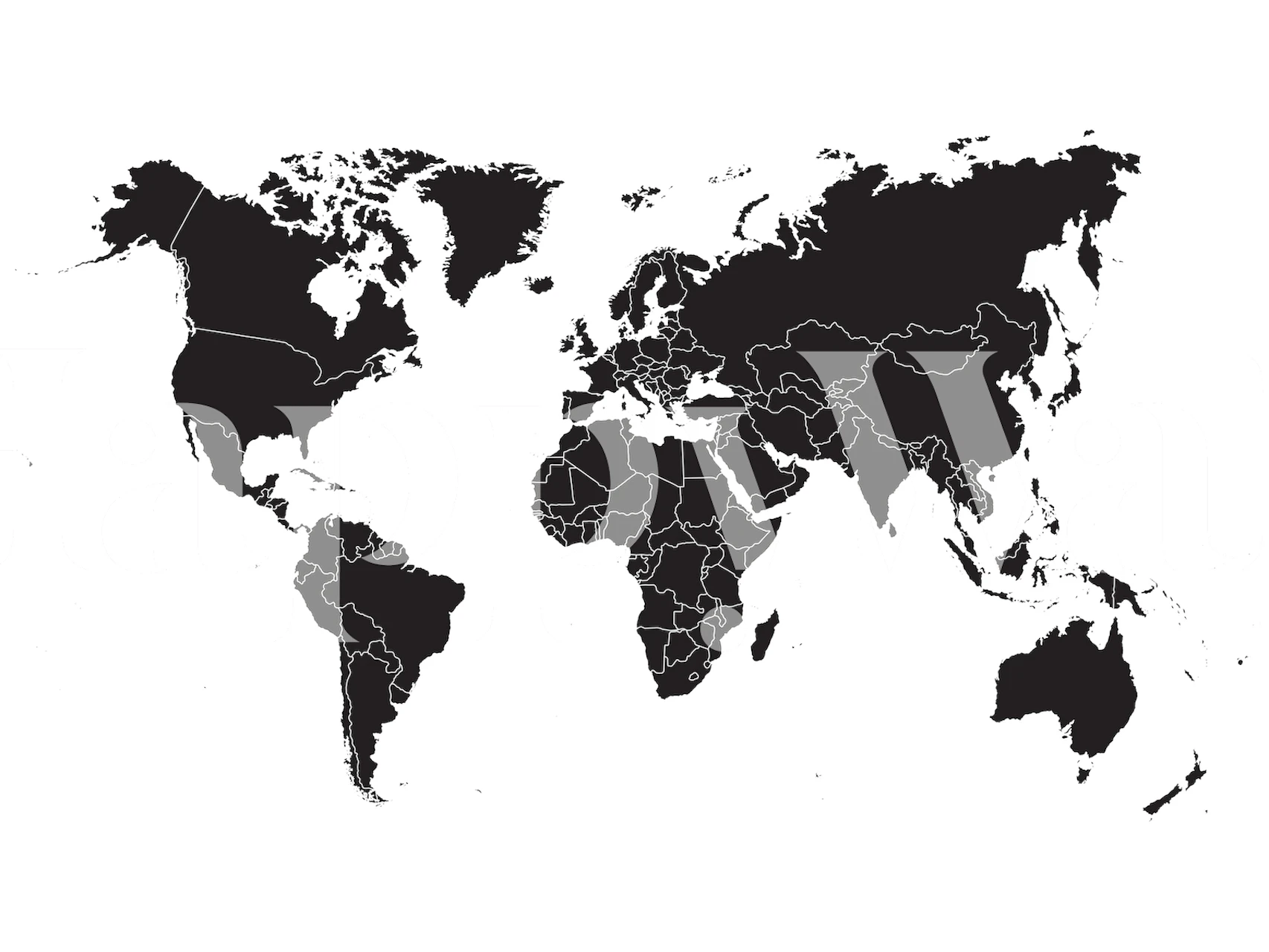 Black minimalist world map design wallpaper