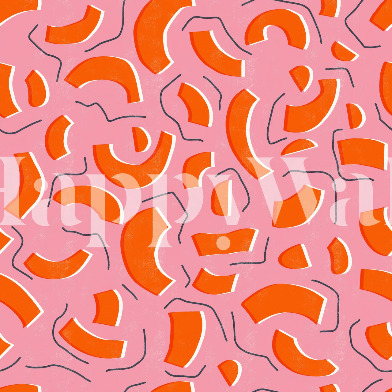 Colorful shapes wallpaper design in a room