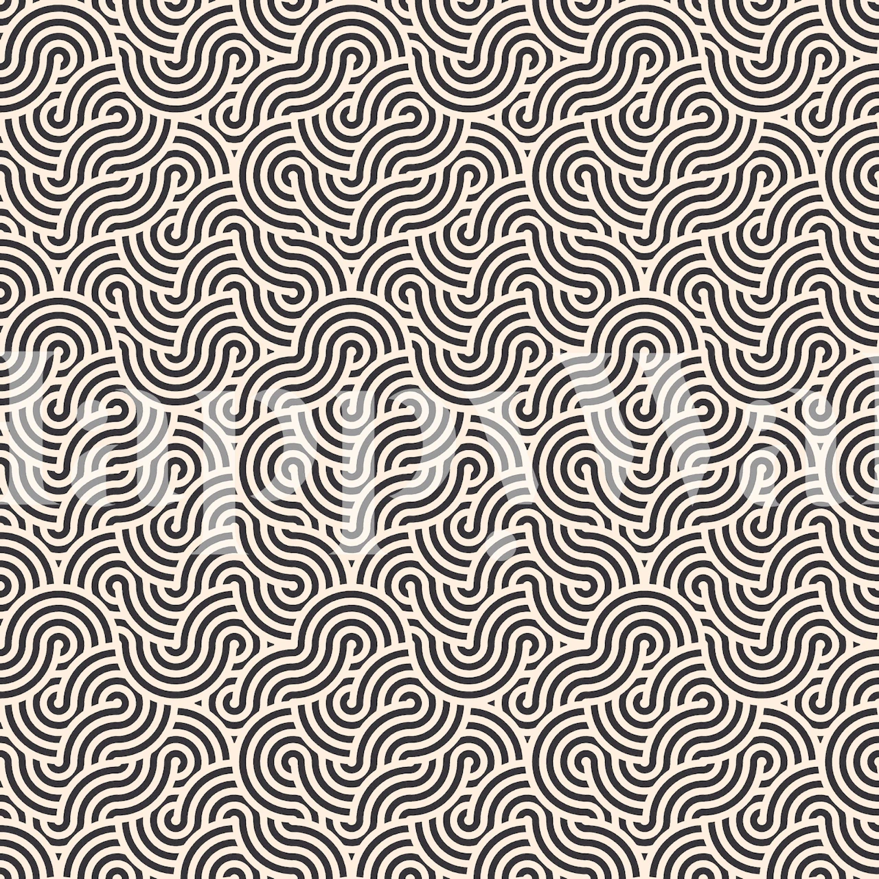 Swirl Cream And Coal Wallpaper Displayed In A Room