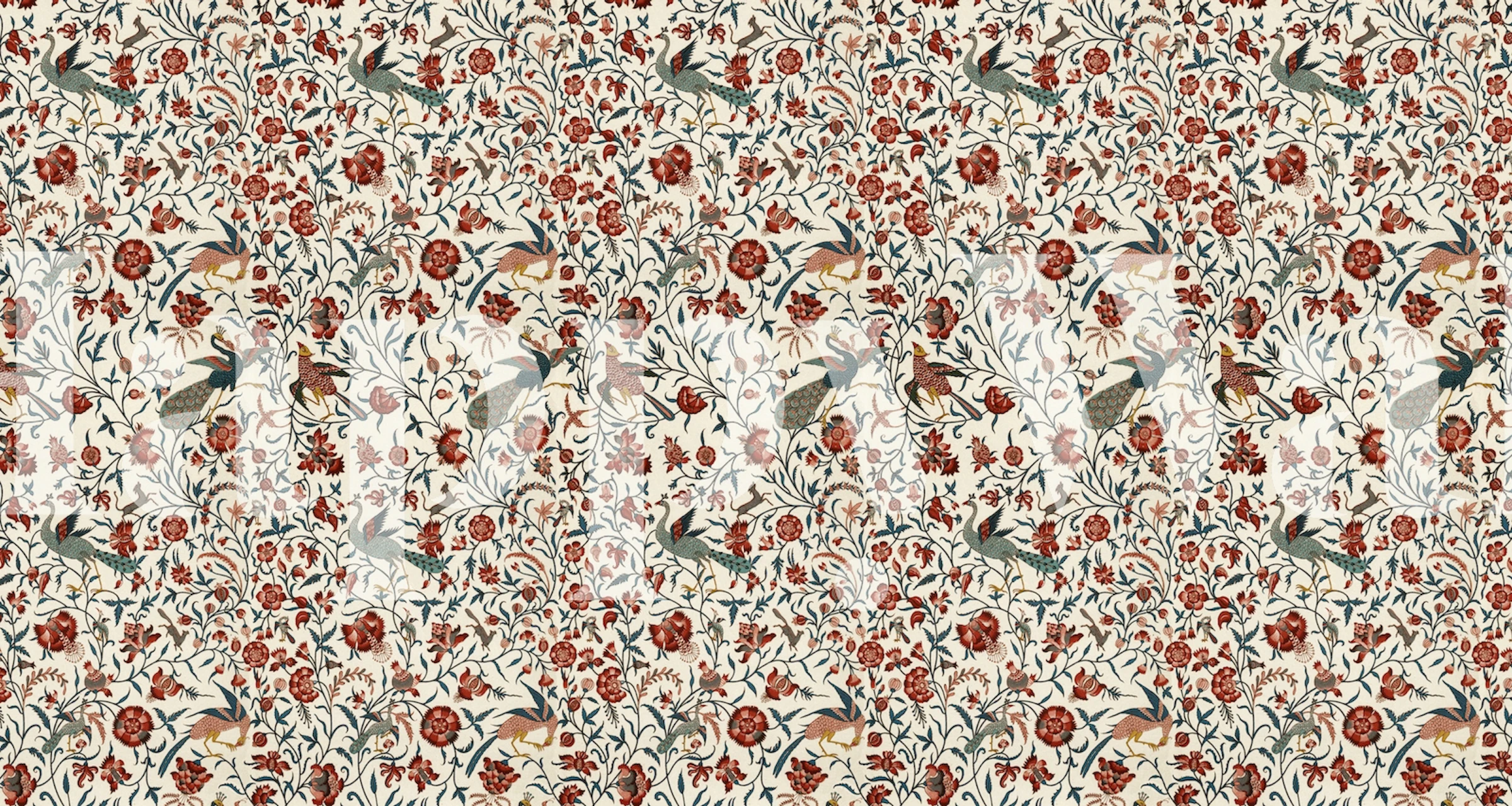 Fototapete Elegante antike chinoiserie-vögel und blumenzweige