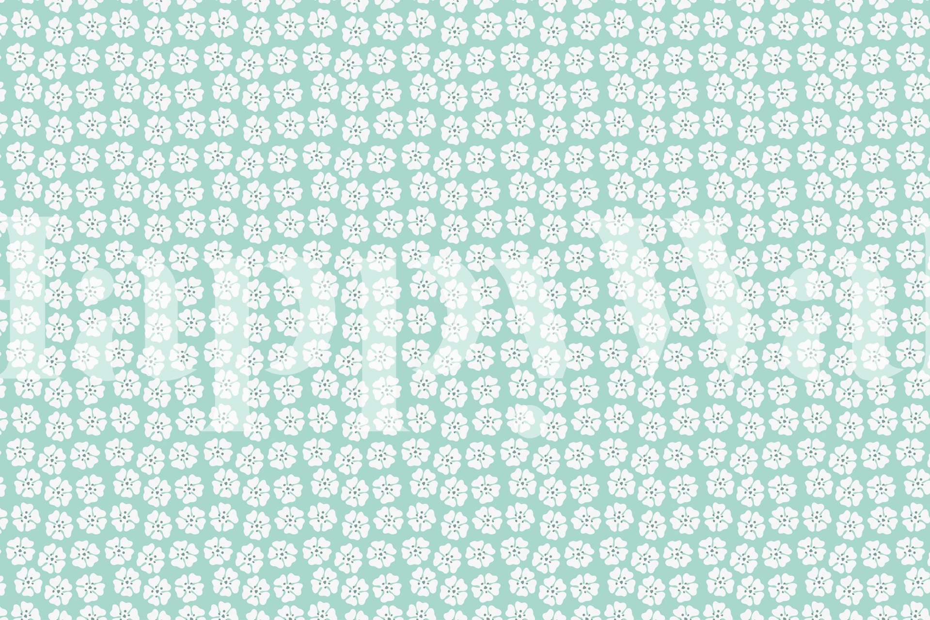 Minty floral wallpaper pattern displayed in a room