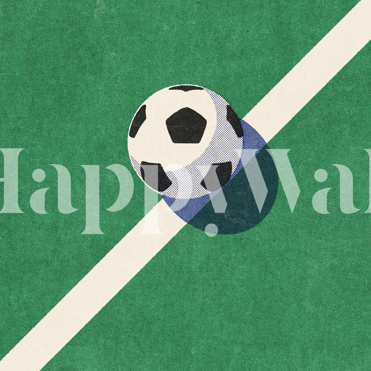 Football wallpaper design in a room