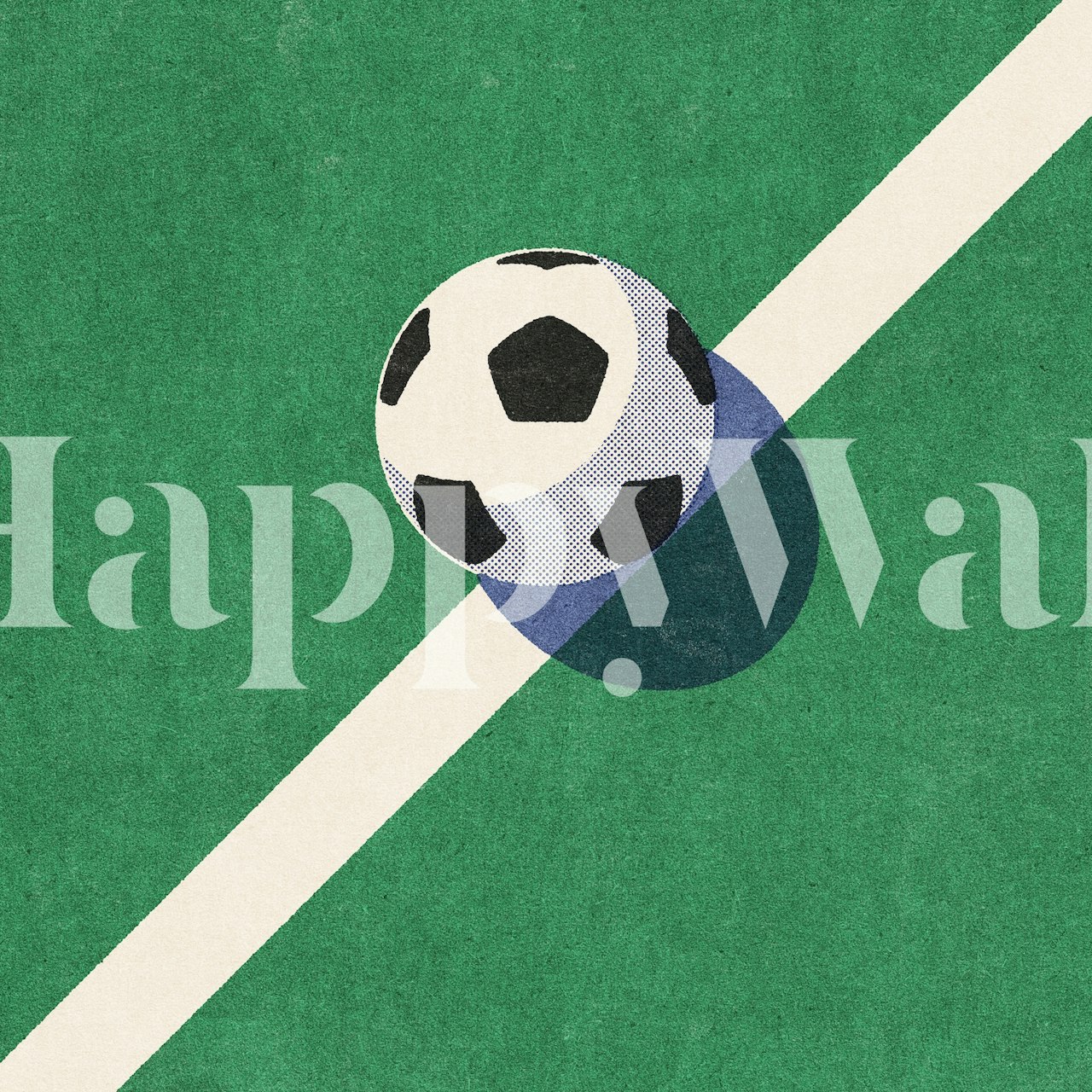 Football wallpaper design in a room