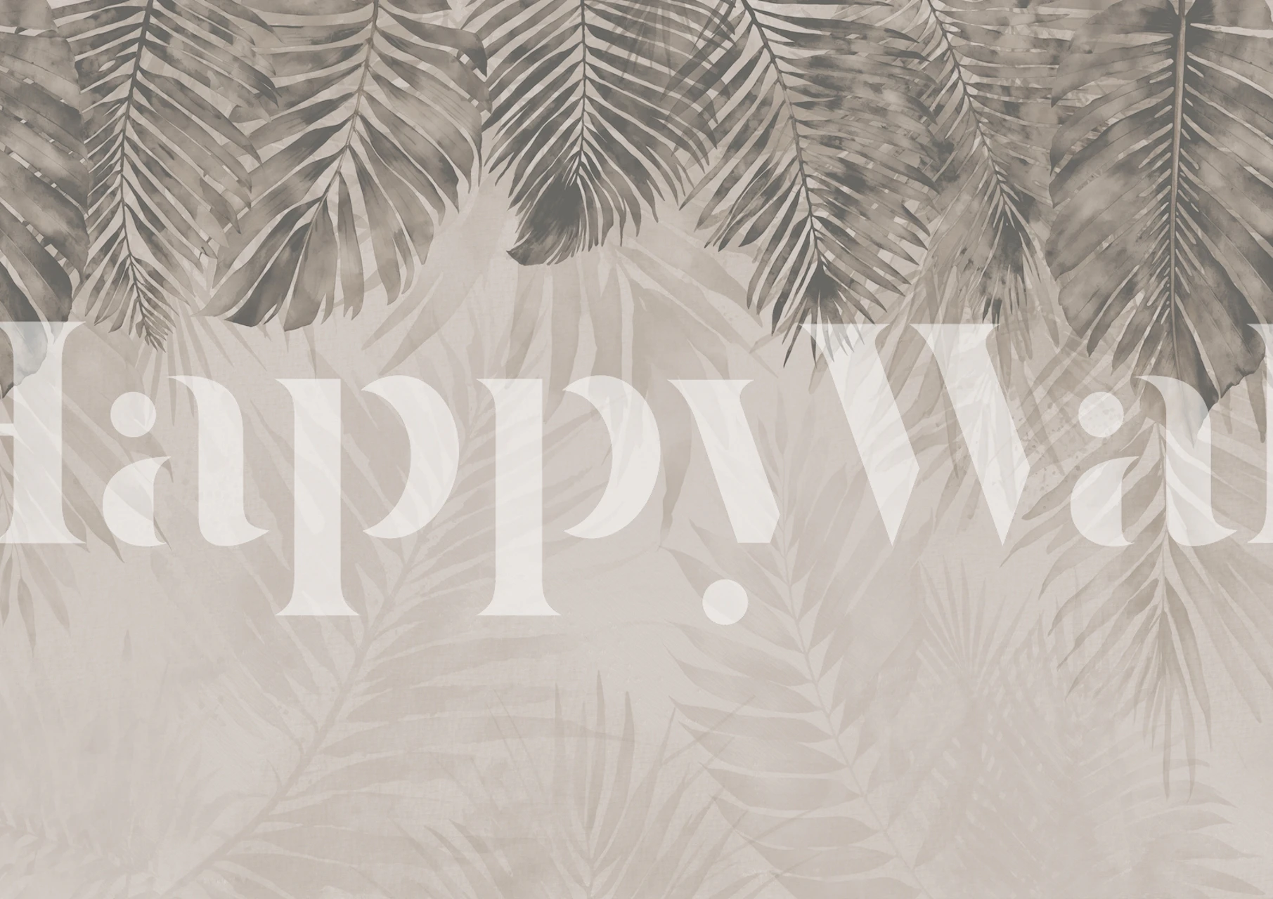 Tropical leaves in neutral tones watercolor wallpaper