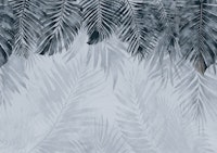 Jungle Leaf Blue Watercolor behang