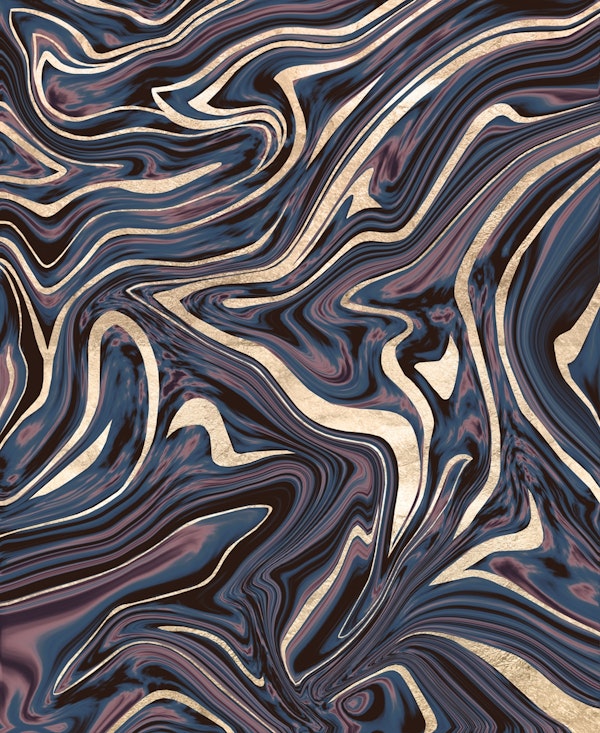 Mauve Blue Gold Marble 1