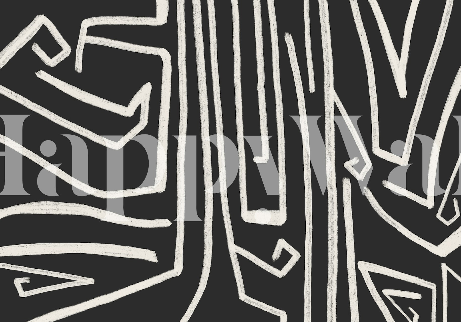 Black and white geometric abstract wallpaper with bold lines