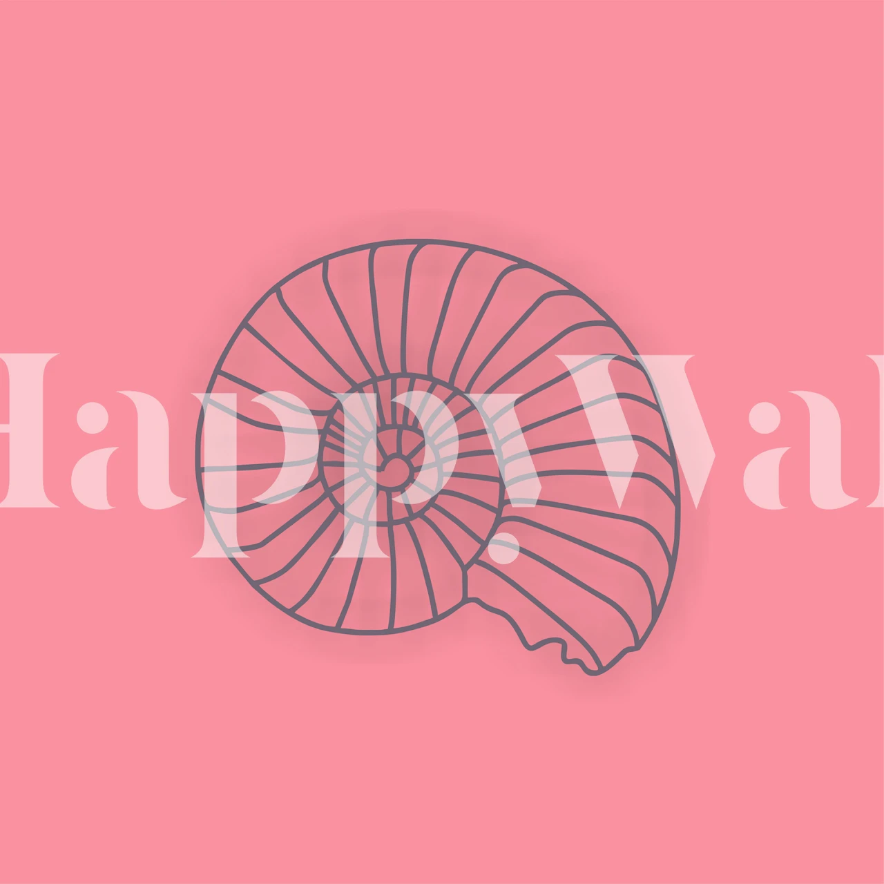 Rose Pink Wall Sea Shell tapetti huoneessa