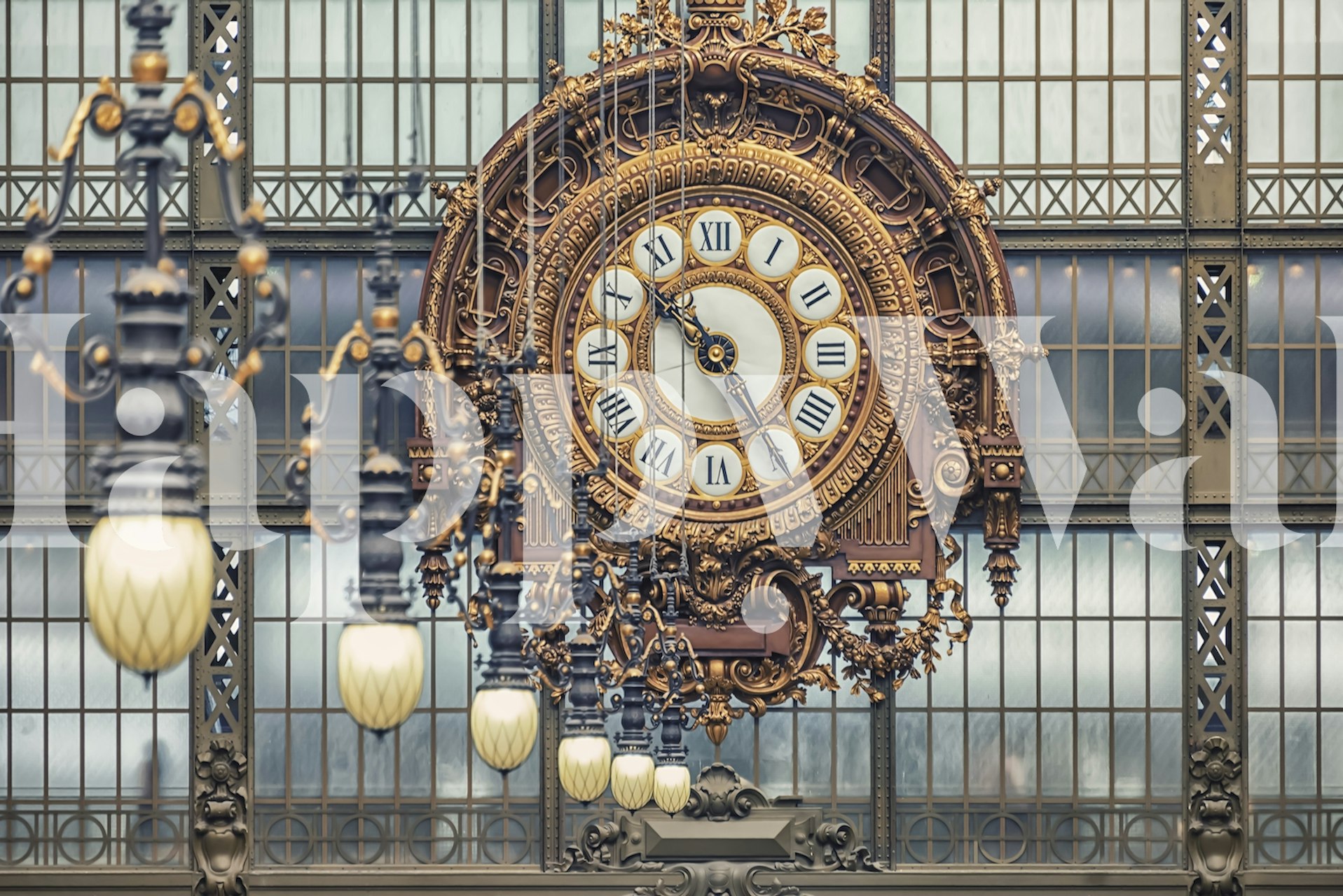 Fond d'écran élégant horloge architecture dans une pièce