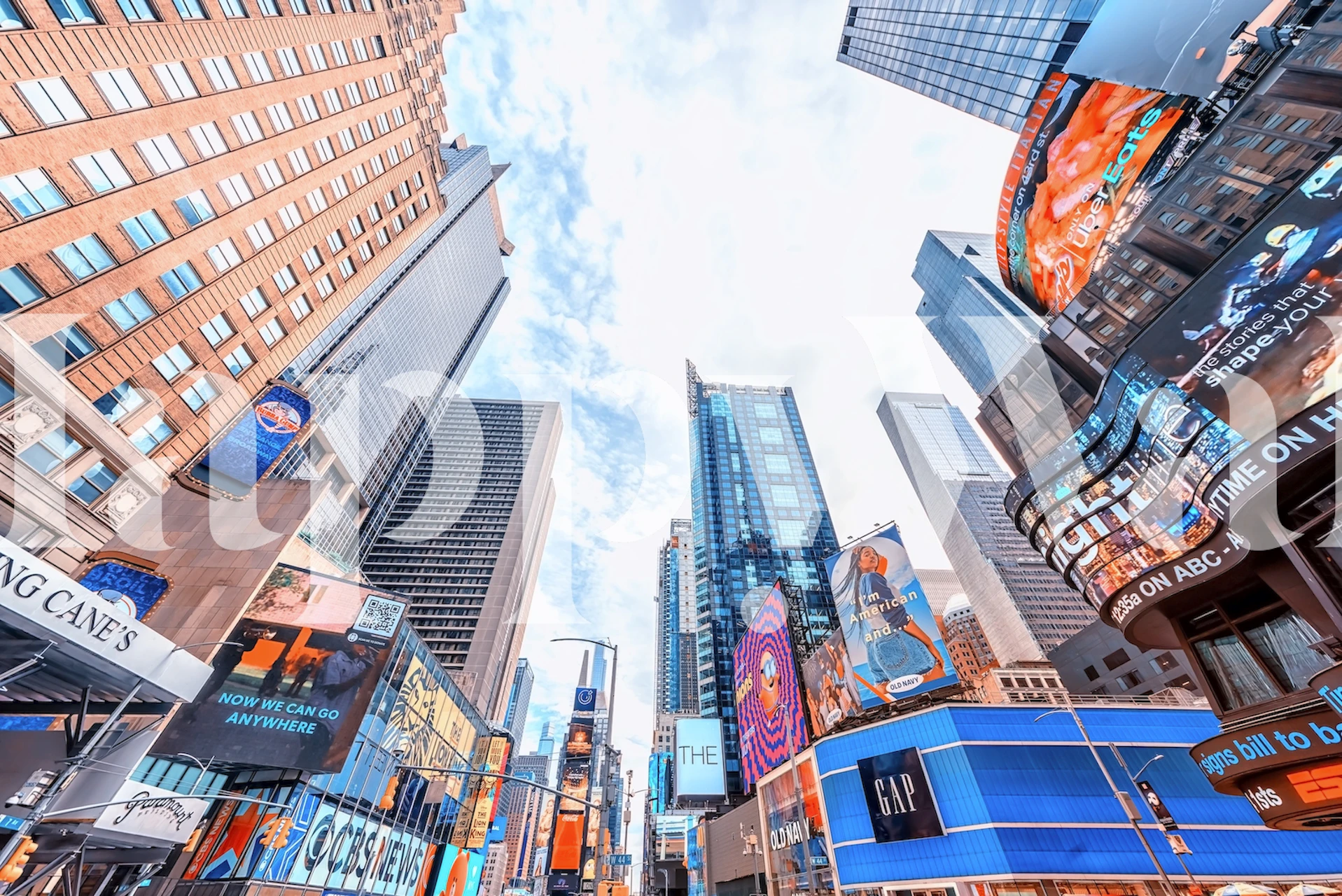 Times Square cityscape with bright billboards and skyscrapers wallpaper