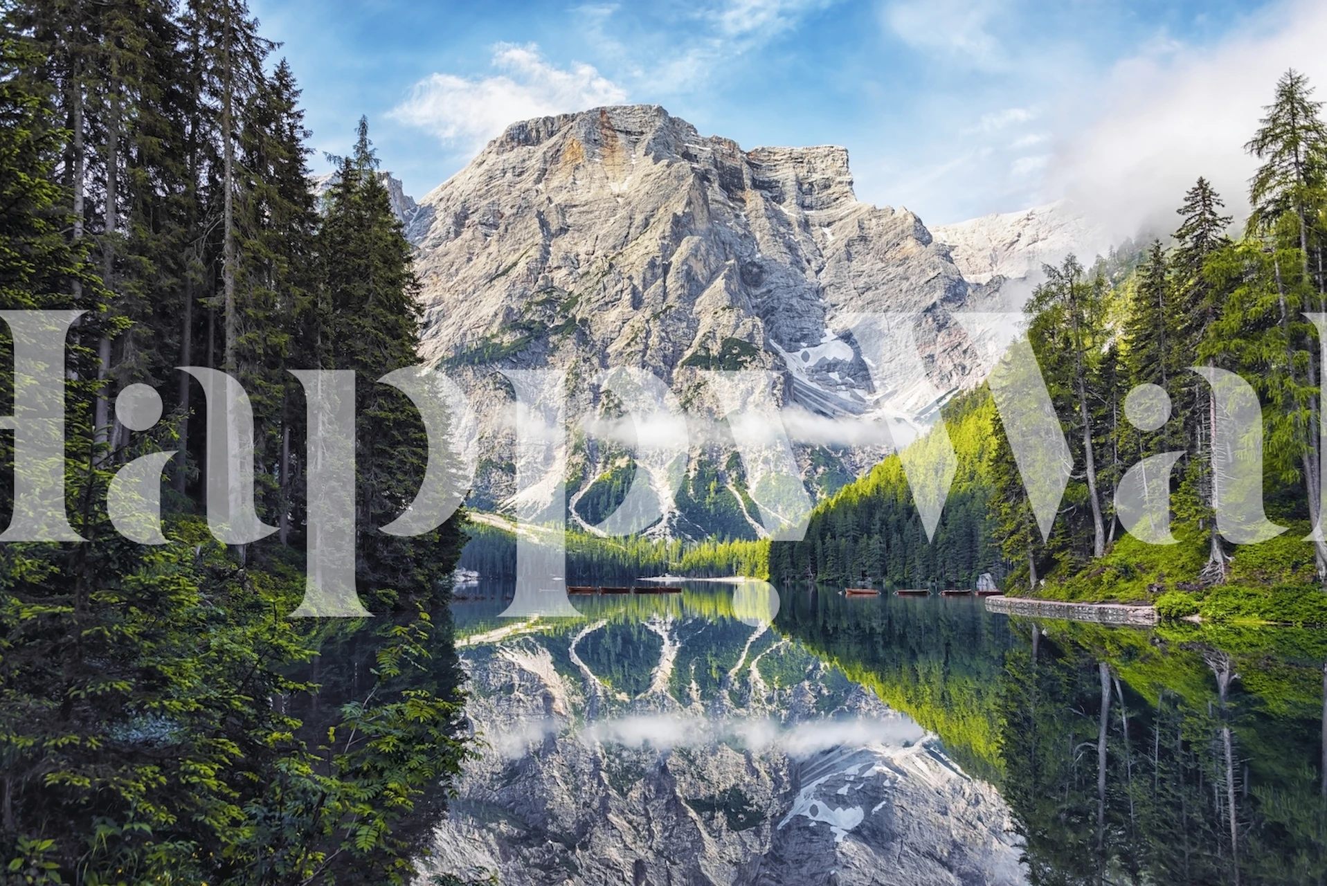 tapeta Lago di Braies w pokoju