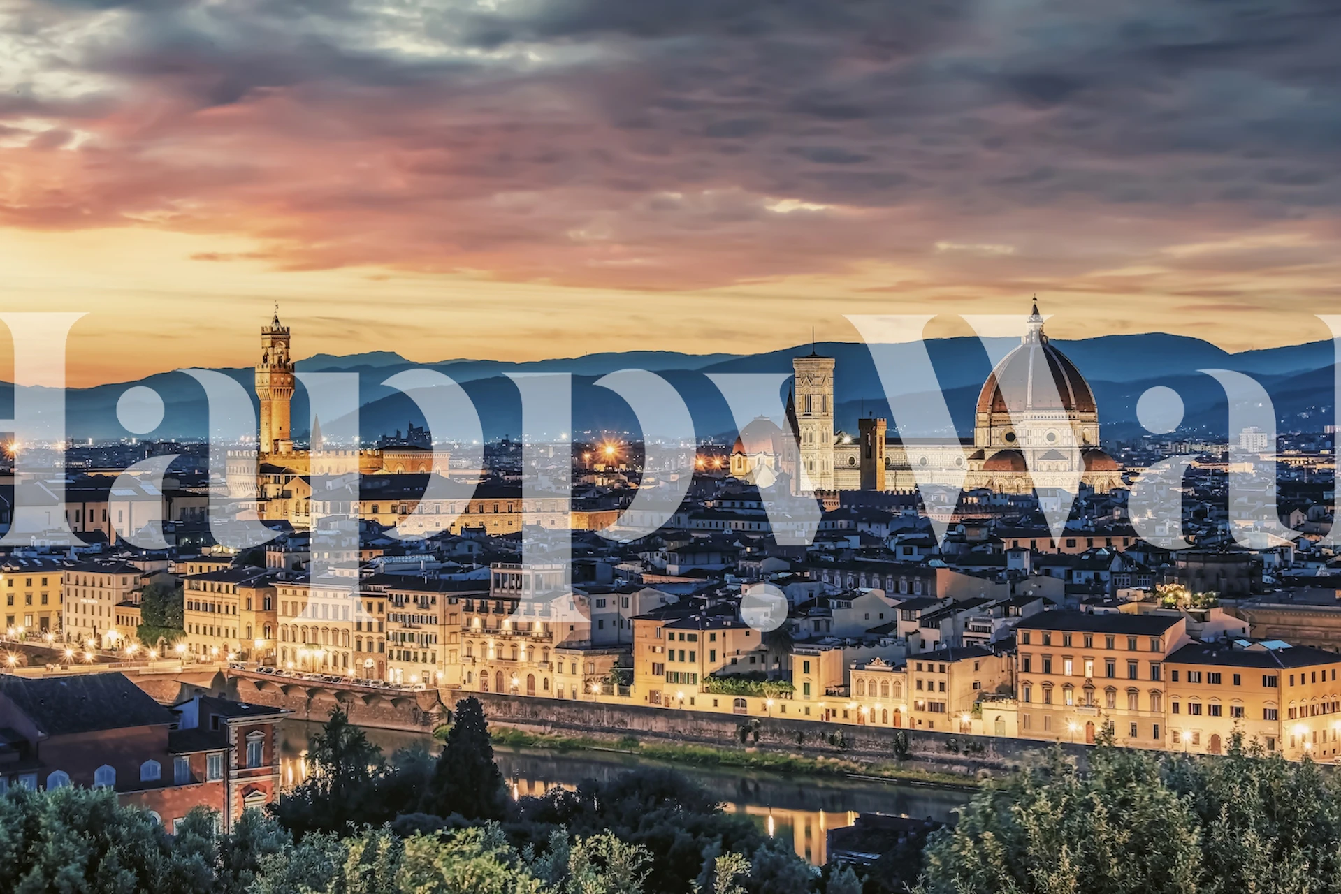 Florence Sunset tapet i et rum