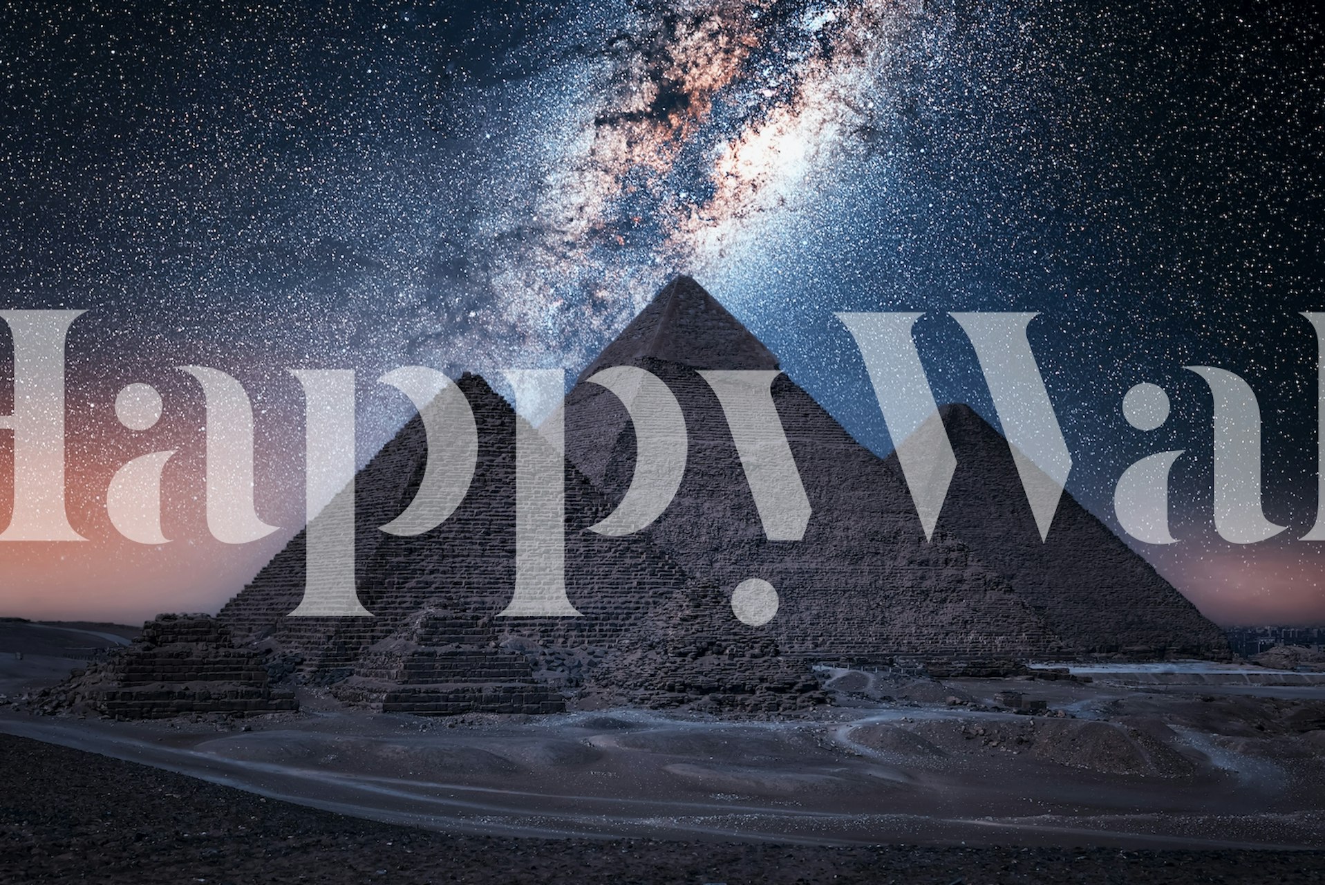 Egyptian Night tapet med pyramider og stjerner