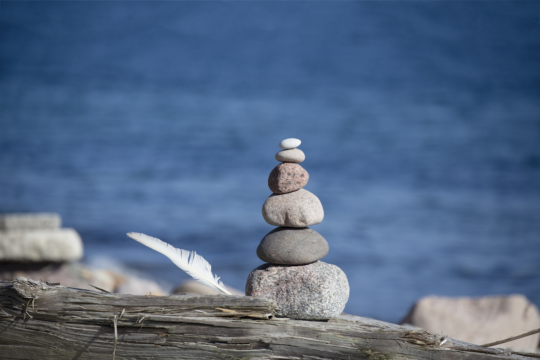 Rock Balancing on the Beach Wallpaper - Happywall