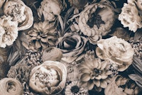 Moody Baroque Flowers Greige wallpaper
