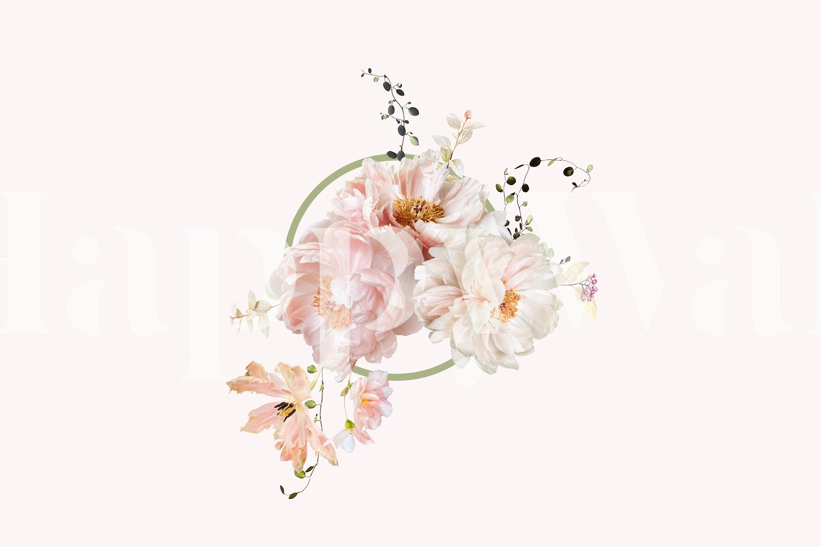 Peonies Bouquet Wallpaper | Happywall