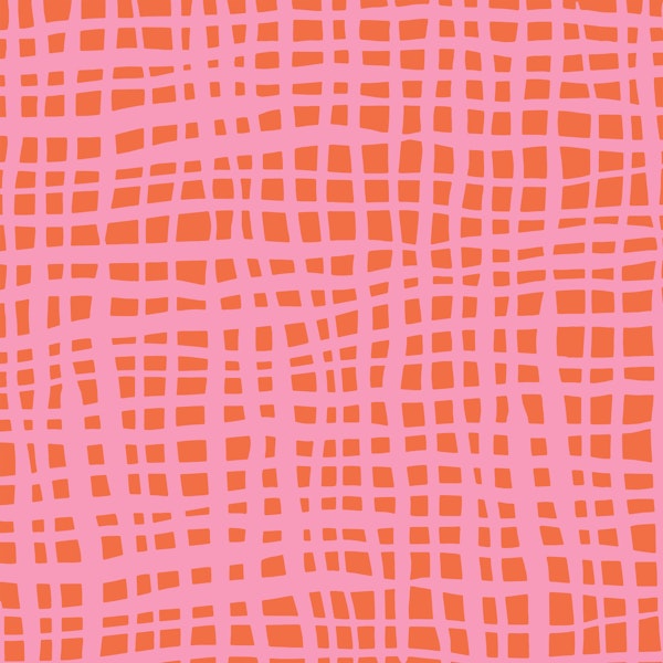 Retro grid pattern orange pink