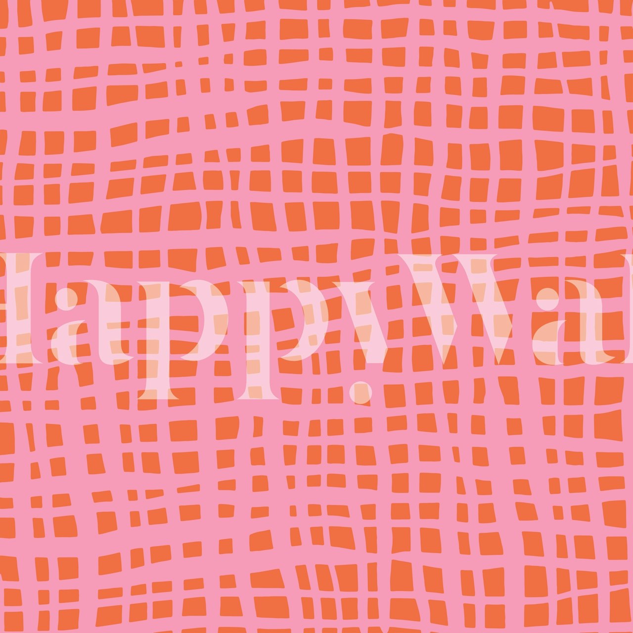 Retro grid pattern in orange and pink wallpaper