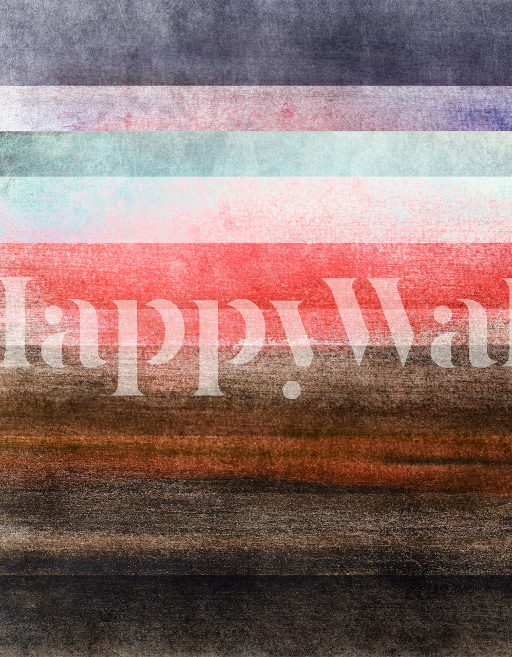 Horizontal gradient wall mural with smooth color transitions from grey to blue, pink, and brown