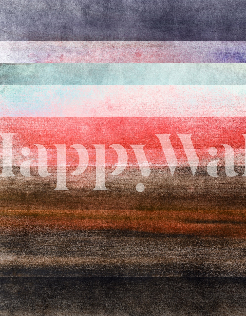 Horizontal gradient wall mural with smooth color transitions from grey to blue, pink, and brown