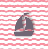 Pink White Ocean Boat papiers peint