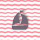 Pink White Ocean Boat