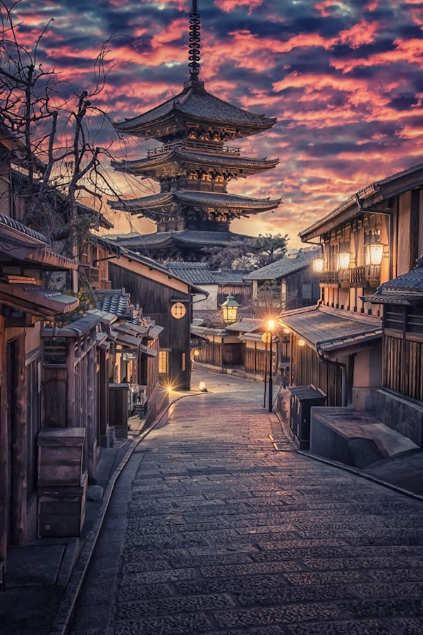 Kyoto at sunset